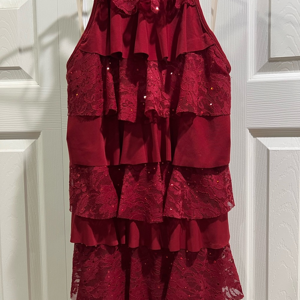 Studio Y Red Sequin Halter Blouse